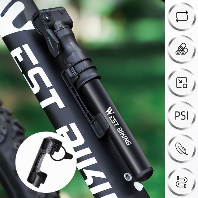 Hliníková pumpa na kolo Alogy Mini Bike Pump 100psi s rukojetí Black