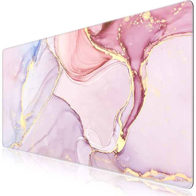 Desk pad for mouse keyboard Anti-slip gaming protective mat xxl 88x40 Alogy Marble Pink
