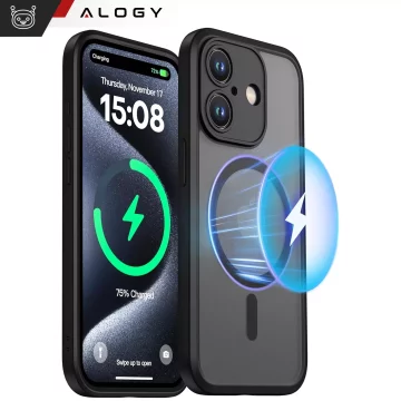 Case for Apple iPhone 16 Plus Alogy MagSafe Hybrid Matte Case with lens protection black
