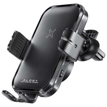 Alogy Fast Charging držák do auta s 15W indukční Qi nabíječkou automatická pro auto na síti rychlé nabíjení černý