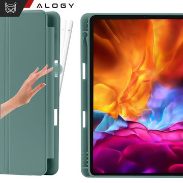 Pouzdro pro Apple iPad 10.2 9 Gen 8/7 2021/2020/2019 Smart Pencil Case Alogy TPU Kryt na tablet Zelené sklo