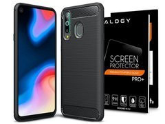 Pouzdro Alogy Rugged Armor pro Samsung Galaxy A60 / M40 černé.Tvrzené sklo
