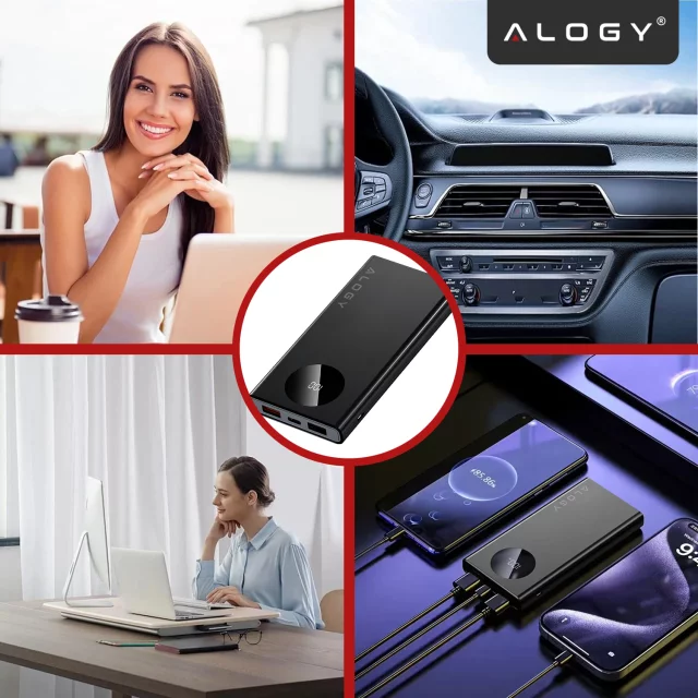 PowerBank Alogy TurboCharge 120W PD PowerDelivery Schnellladung 10000mAh 2x USB-A 1x USB-C Schwarz