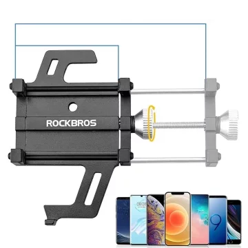Uchwyt rowerowy Rockbros 699-BK aluminiowy na kierownicę 55–100 mm – czarny