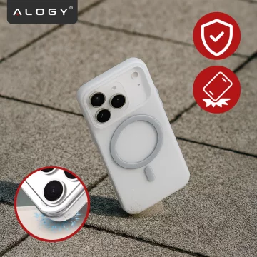 Hülle für Apple iPhone 16 Pro Max Alogy MagSafe Hybrid Matte Case Matte Cover mit Linsenschutz Schwarz