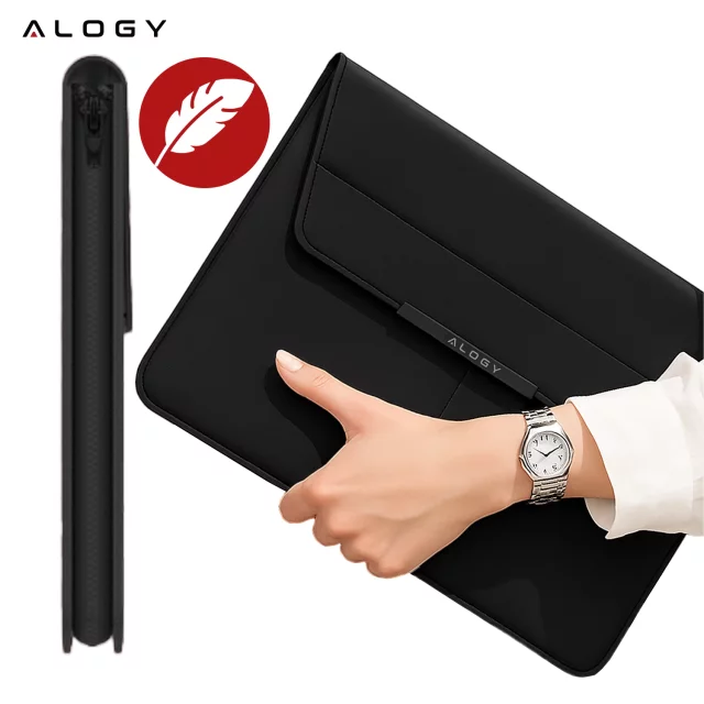 Torba na laptopa Alogy FlexCase Pro wielofunkcyjna rozkładana z podstawką i podkładką na myszkę do Macbooka 15 / 15.6 / 16.1" Czarna