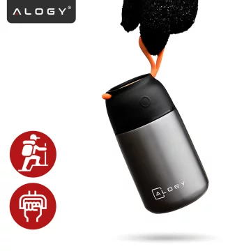 Termoska na večeři pro děti Polévka 700ml Alogy Nerezová skládací lžička Tepelně šedá