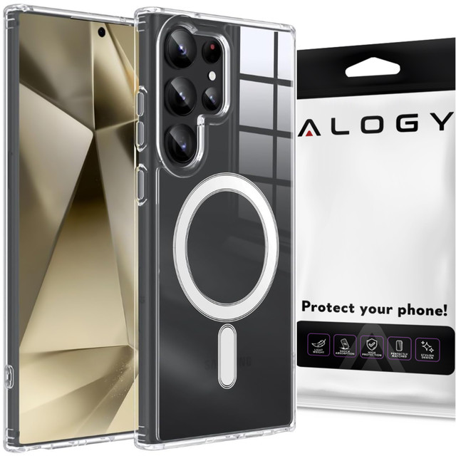 Case for Samsung Galaxy S24 Ultra Mag Safe Case Back Housing Cover Anti-Shock Clear Alogy Transparent