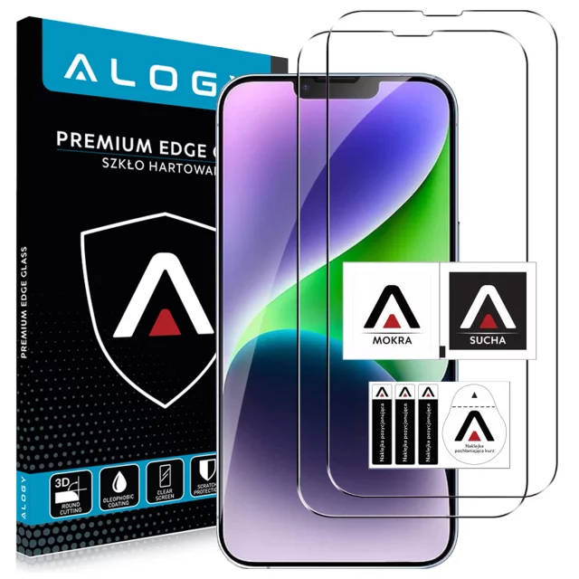 2x Alogy Tempered Glass Screen Protector for Apple iPhone 13/ 13 Pro/ 14