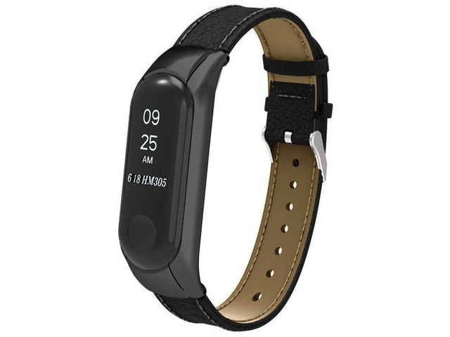 Alogy Lederband für Xiaomi Mi Ban 3/4 Öko-Leder schwarz