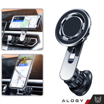 MagSafe car holder for iPhone 14 13 12 for the grille Alogy Airvent car holder Black