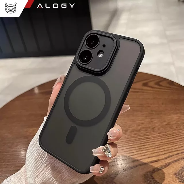 Pouzdro pro Apple iPhone 12 Alogy MagSafe Hybrid Matte Case Matný kryt s ochranou objektivu černý
