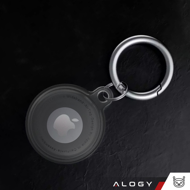 Pouzdro Locator pro Apple AirTag Keychain Waterproof Case Alogy 360 IPX8 Pouzdro s přívěskem matná černá
