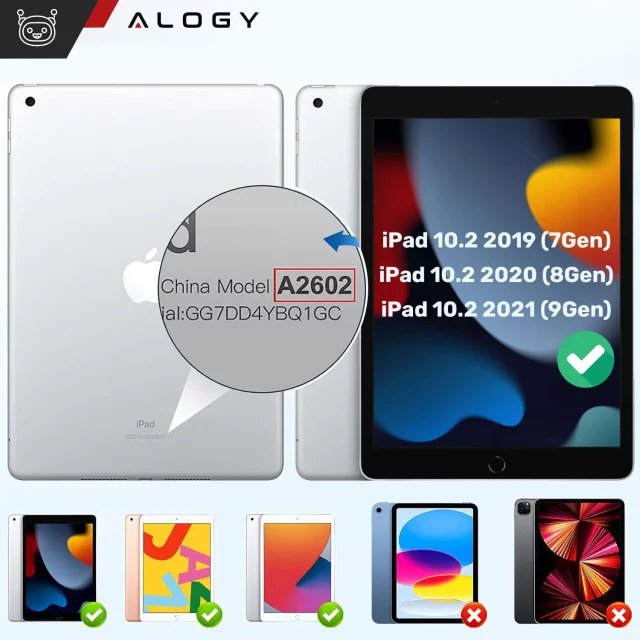 Case for Apple iPad 10.2 9 Gen 8/7 2021/2020/2019 Smart Pencil Case Alogy TPU Tablet Cover Green
