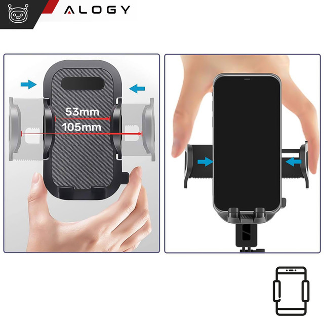 Stojan na telefon Stolní stojan Nastavitelný 360 stolní stativ 4-7" Alogy Black