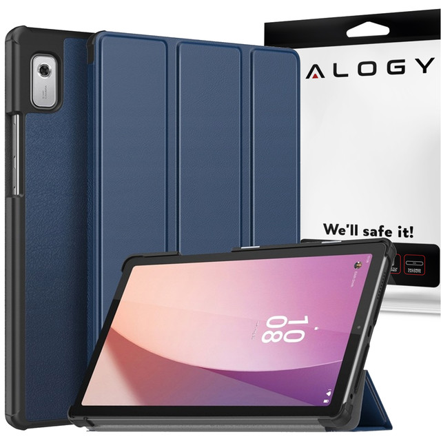 Pouzdro na tablet Lenovo Tab M9 2023 9" TB310XU TB310FU Alogy Book Cover Case s ochranným sklem Navy Blue Glass