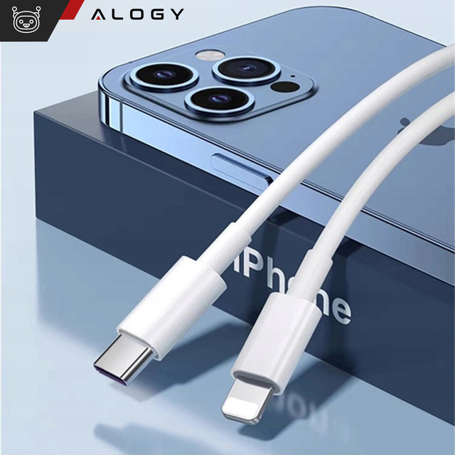 2x Kabel 2m USB-C do Lightning Alogy Fast Charge przewód do ładowania iPhone 20W biały