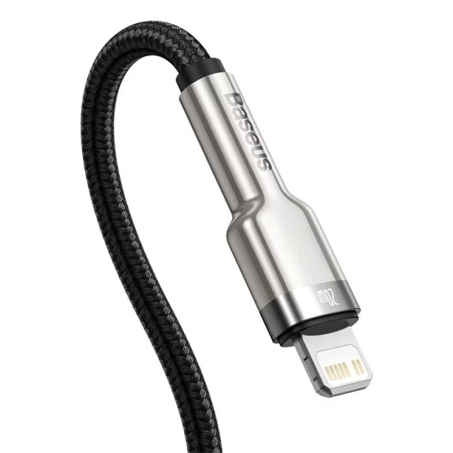 Kabel USB-C do Lightning Baseus Cafule, PD, 20W, 0,25m (černý)