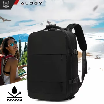 Alogy Backpack for Laptop Travel Accessories 46x32x15 cm for Work School Plane Travel Men's Women's Black