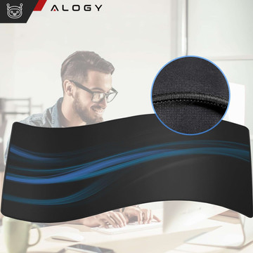 Desk pad for mouse and keyboard Anti-slip protective mat XL 80x40 cm Alogy Black