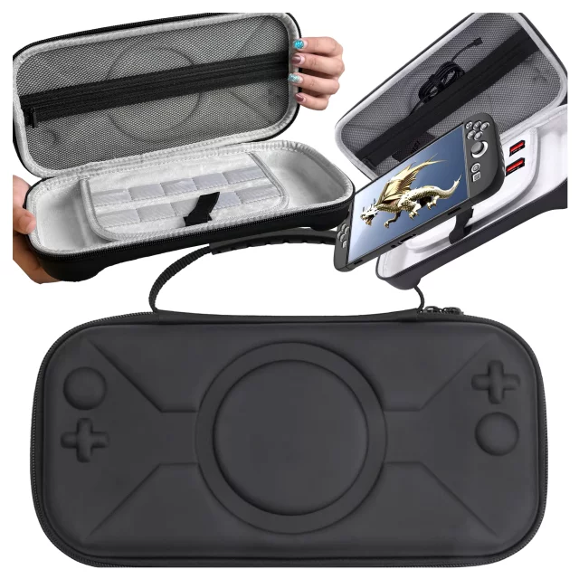 Pokrowiec Torba Ochronna do Nintendo Switch 2 2025 Twarde Etui , Wodoodporna, Lekka, z Tłoczonym Wzorem, Alogy HardFoamBag™ – Czarna