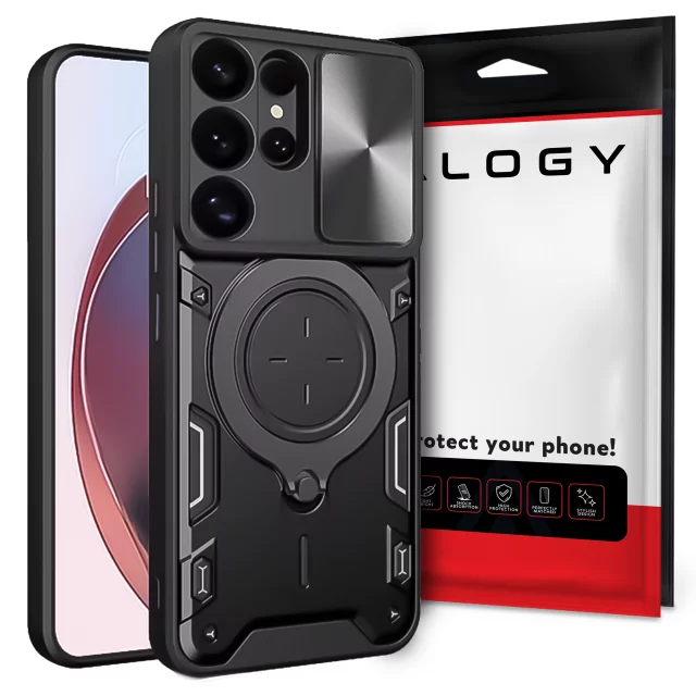 Case for Apple iPhone 16 armored Slide Case Ring camera protection housing Camshield Alogy black