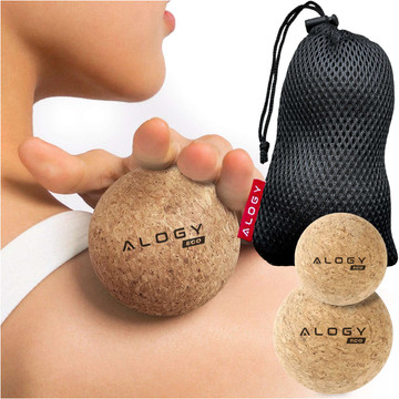 Cork ball Set of 2 ECO balls for muscle massage massager hard small Cork balls 6cm and 5.3cm Alog bag sport fitness Mat