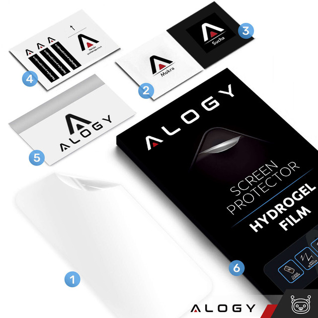 Hydrogelová fólie pro Xiaomi Redmi Note 8/ 8T/ 8 Pro/ 9/ 9S/ 10/ 10 Pro/ 11/ 11S/ 12/ 12 Pro ochranná fólie na displej telefonu Alogy Hydrogel Film
