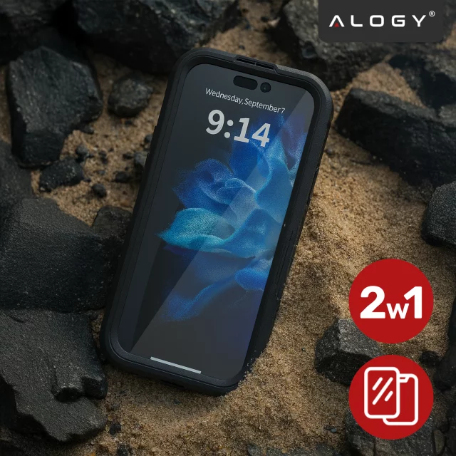 Etui Wodoodporne Alogy HydroArmor™ IP68 Case z przezroczystym tyłem Pancerna obudowa 360 do MagSafe do Apple iPhone 16 Pro Max