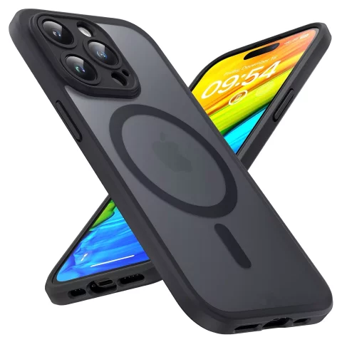 Apple iPhone 15 Pro Case Alogy MagSafe Hybrid Matte Case Matte Cover with Lens Protection Black