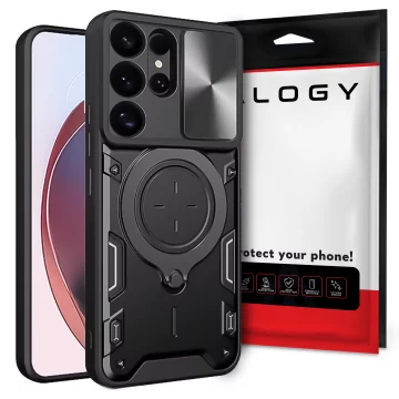 Case for Apple iPhone 16 armored Slide Case Ring camera protection housing Camshield Alogy black