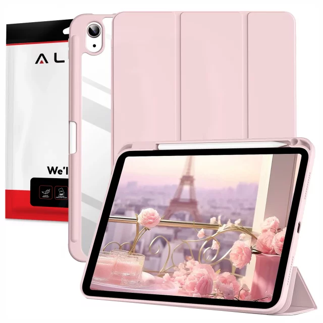 Etui Ochronne do Apple iPad 10.9" 10 Gen 2022 / iPad 11" A16 11 Gen 2025 Hybrydowe z Miejscem na Rysik, Składana Okładka z Funkcją Podstawki 2w1, Alogy HybridBook™ Case – Różowe