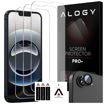 3x Tempered Glass Screen Protector for Apple iPhone 16e, Screen and Camera Protector, 9H Alogy GlassGuard Pack™️ Protective Glass Set