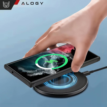 MagSafe Alogy Ring Mag Clear Case für Samsung Galaxy S23 Ultra Qi-Ladegeräte Schwarz