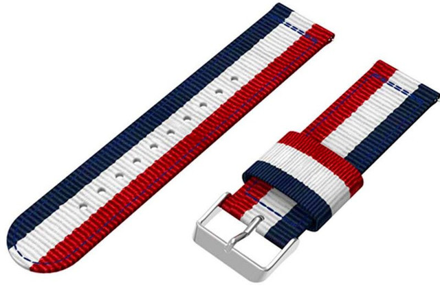 Welling nylon strap for Samsung Gear S3 /watch 46mm red white navy blue (22mm)