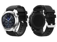 Armband für Samsung Gear S3 / Watch 46mm Gummiband Sportarmband Karbon (22mm)