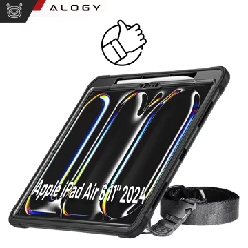 Pouzdro Alogy Pirate 360 ​​Armored s držákem na pero pro Apple iPad Air 11" (2024, 2025) / Air 10.9" (2020, 2022) / Pro 11 (2018) - černé