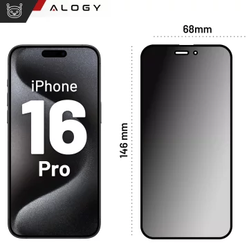 Alogy Privacy Glass gehärtetes Glas für Apple iPhone 16 Pro, matte Displayschutzfolie