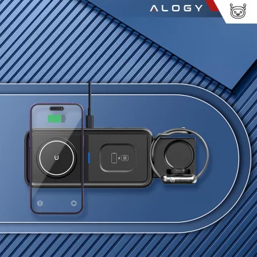 Bezdrátová indukční nabíječka Qi QC 3.0 3v1 Rychlá pro Apple iPhone Airpods Watch Nabíjecí stanice 15W černá