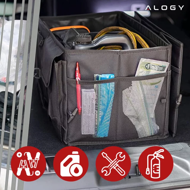 Úložná taška organizéru kufru do auta velký kufr Black XXL Alogy pevný kryt