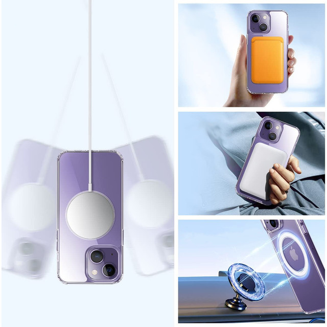 Case for MagSafe Ultra Slim Mag Alogy for Qi for Apple iPhone 14 Plus Clear Glass