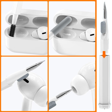 20in1 Reinigungsset zum Reinigen der Telefontastatur, Kopfhörer, Multifunktionsreiniger, Bürste, Alogy Set, weiß