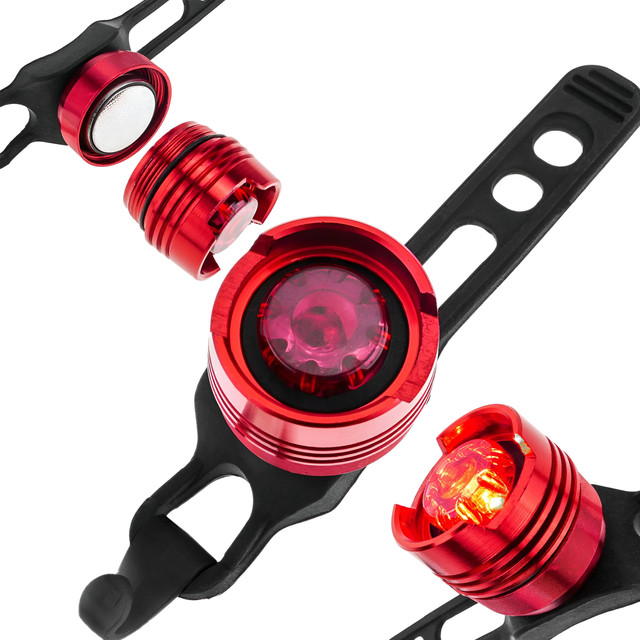 Bicycle rear light for the rear of the bike LED lighting rear light red aluminum waterproof IPX4 50lm Alogy