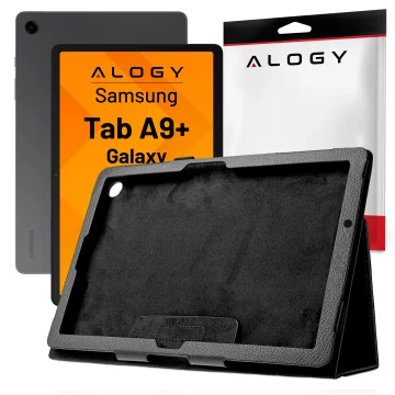 Etui do Samsung Galaxy Tab A9+ 11" (2023) X210/X215/X216, Składany Pokrowiec z Klapką i Funkcją Podstawki, Ochronna Obudowa, Alogy BookCase™ – Czarne