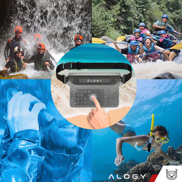 2x Waterproof case waist bag pouch phone case water resistant 21.5x23.5cm Alogy Waterproof Black