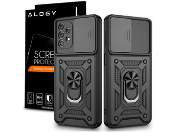 Pouzdro Alogy Stand Ring Case s krytem fotoaparátu pro Samsung Galaxy A32 5G Glass