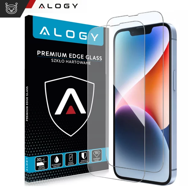 2x Alogy Tempered Glass Screen Protector for Apple iPhone 13/ 13 Pro/ 14