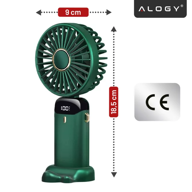 Fan Fan Handheld Fan Wireless Alogy Desktop Portable Handheld with Phone Holder USB-C Navy Blue
