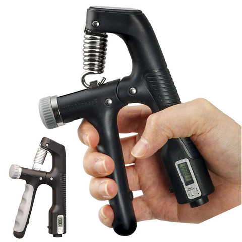 Grip grip for hand exercises, adjustable 10-100 kg, training, sports, rehabilitation, with counter display, Black