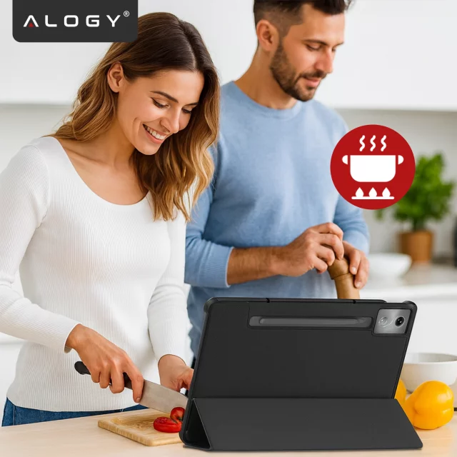 Etui do Lenovo IdeaTab Pro / Pro MT 12.7" TB-373, Ochronne z Klapką i Miejscem na Rysik, Składana Okładka Bumper, Alogy BookGuard™ – Czarne